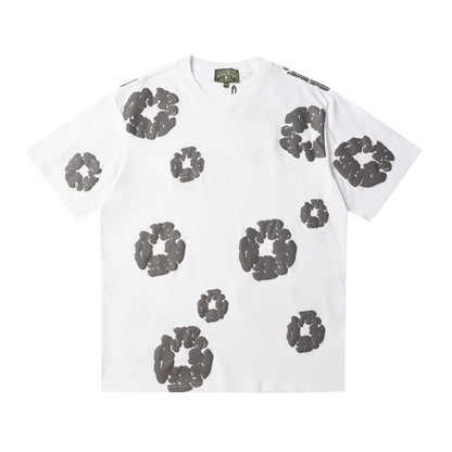 Denim Tears Outfit:T Shirt/Shorts (Separate Purchase Options) Puff Print Short Sleeve T-shirt Loose Couple Shorts Suit
