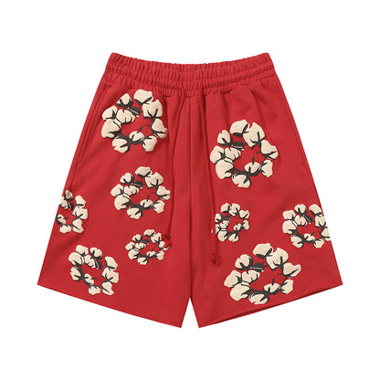 Denim Tears Shorts Yellow floral cotton
