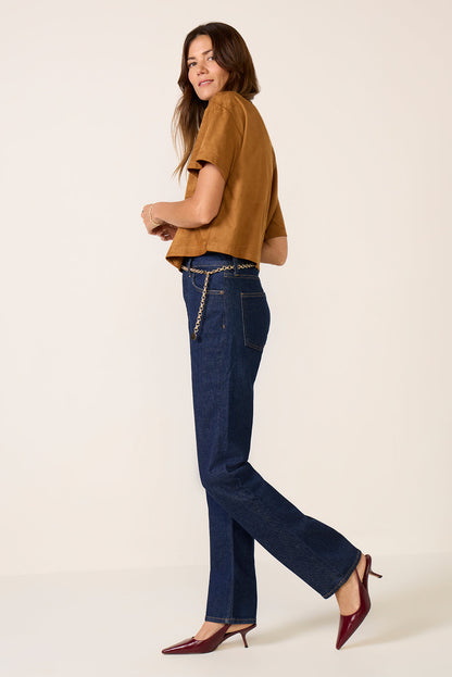 90s Pinch Waist Long Straight Jean