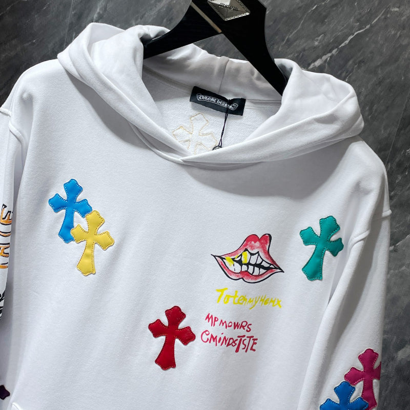 Chh Chrome Hearts Hoodie Color Sanskrit Hand Painted Graffiti Hooded Sweater