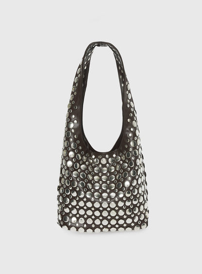 In The Crowd Shoulder Bag Brown / Silver