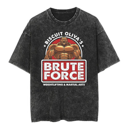 Cotton washed summer retro printed T-shirt men's and women's short sleeves