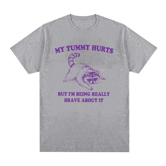 Brave about It Raccoon Meme T Shirts Funny Men Women