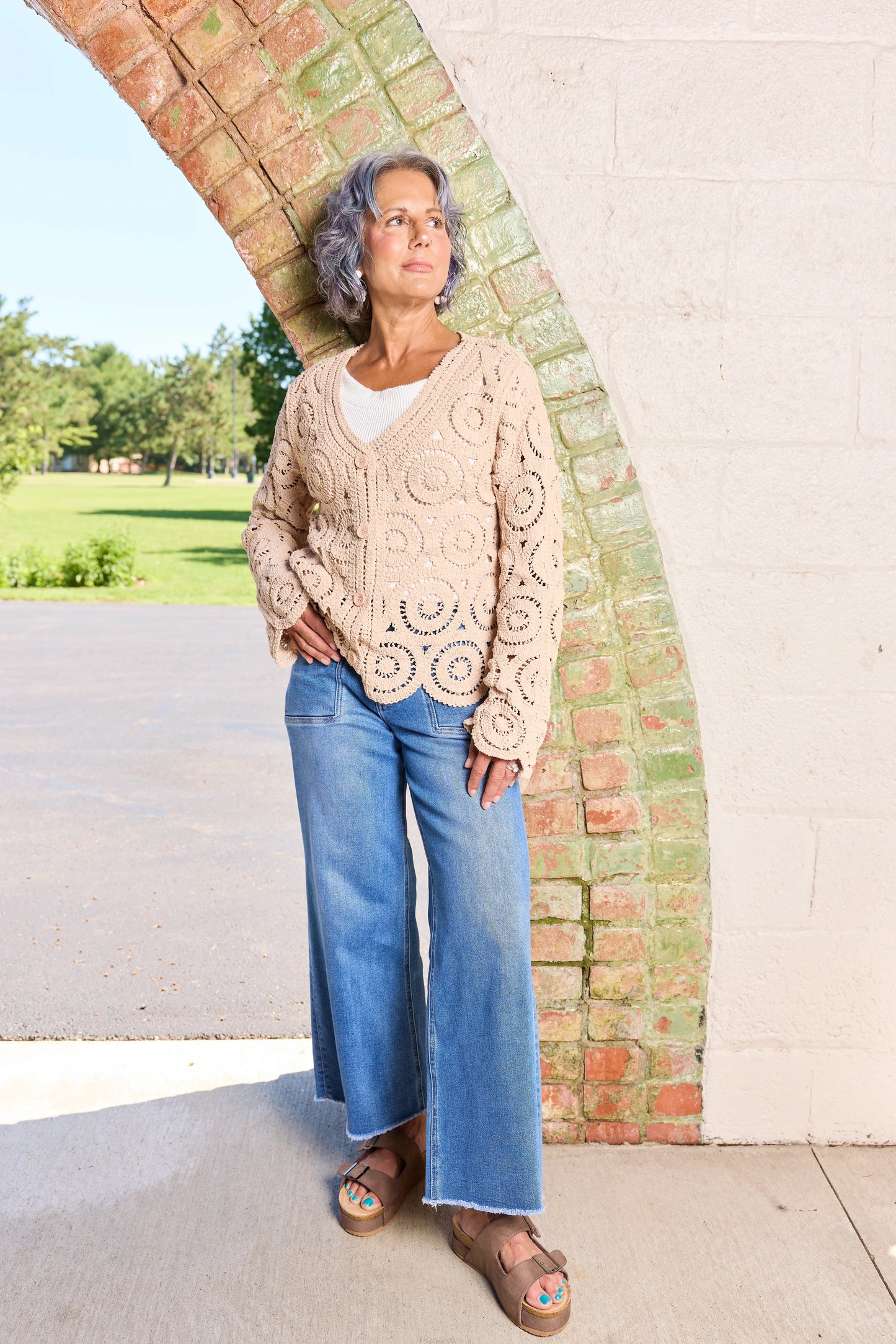 ALB Exclusive Women's Button Up Cardigan Knit Sweater