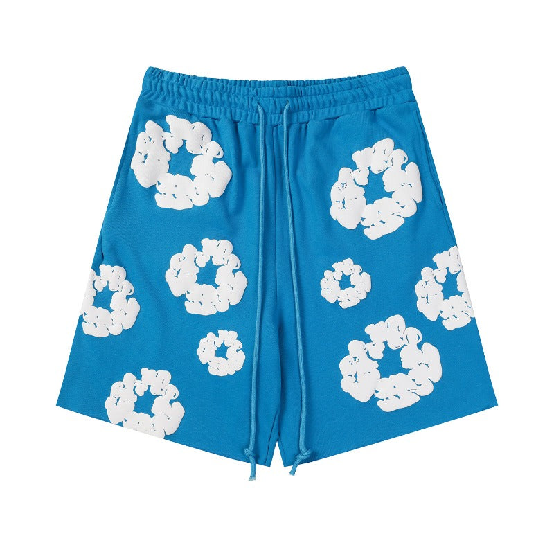 Denim Tears Outfit:T Shirt/Shorts (Separate Purchase Options) Loose Short Sleeve T-shirt Casual Shorts Suit