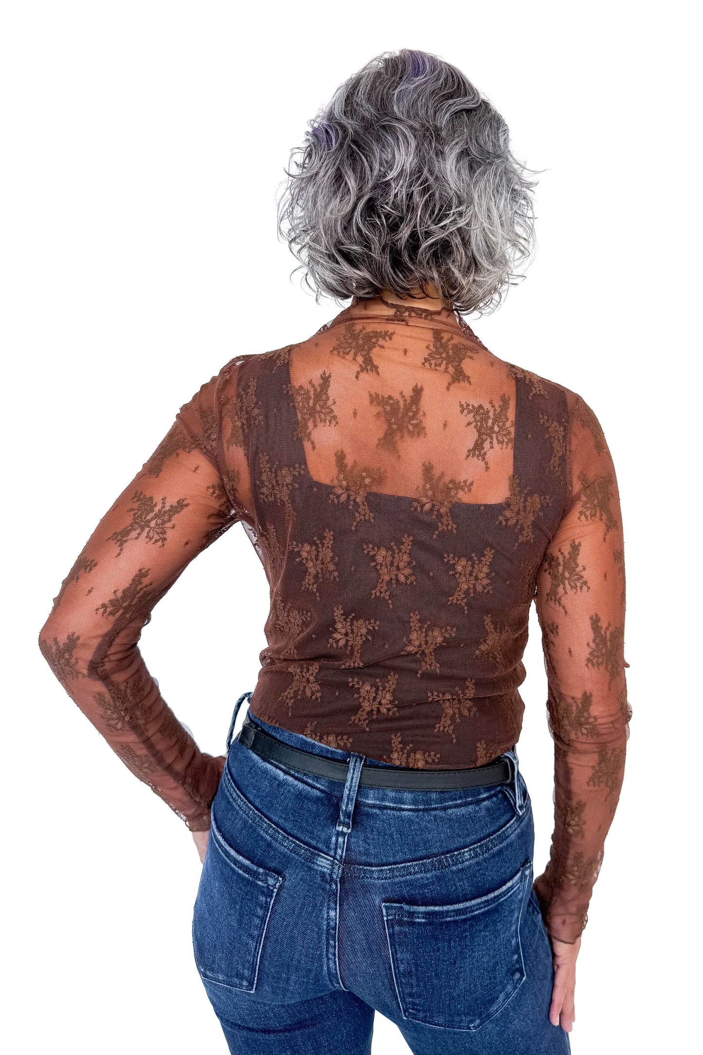 Women's Lace Long Sleeve Layering Top