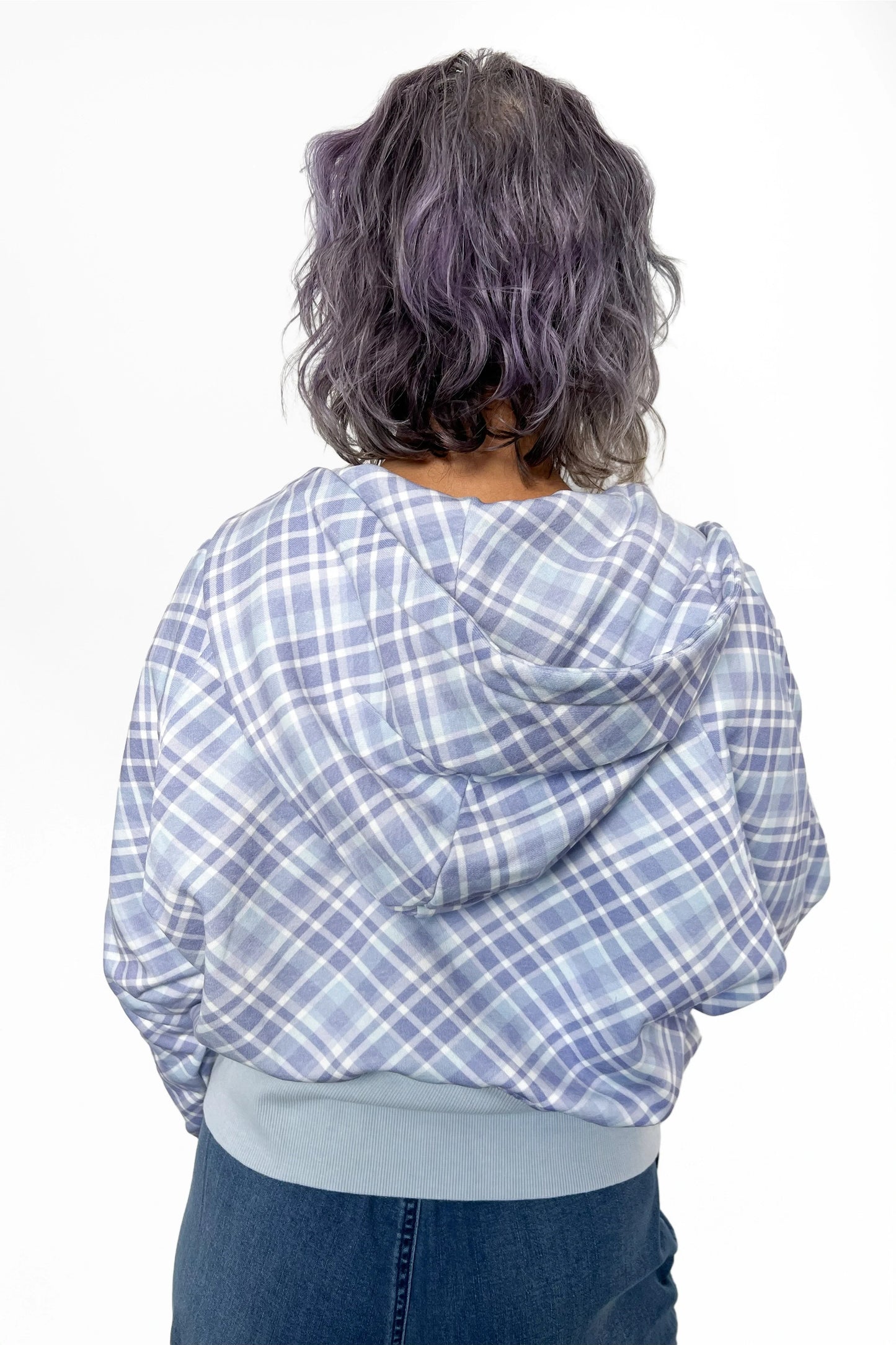 ALB Custom Women's Plaid Print Quarter Zip Hoodie