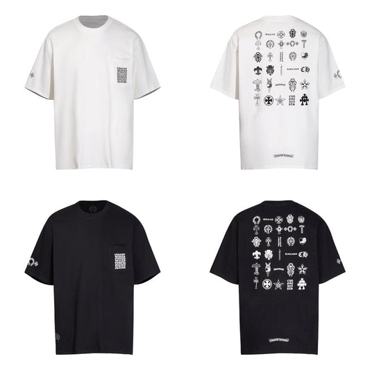 CHH Chrome Heart T Shirts T-shirt logo print cotton round neck short sleeve