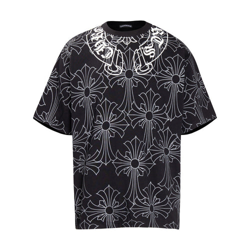 CHH Chrome Heart T Shirts Croatian Horseshoe Full Cross Sanskrit Short Sleeve