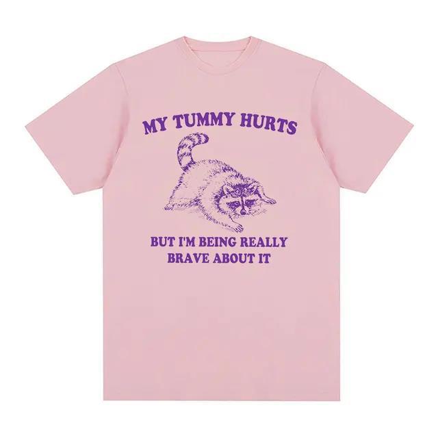 Brave about It Raccoon Meme T Shirts Funny Men Women