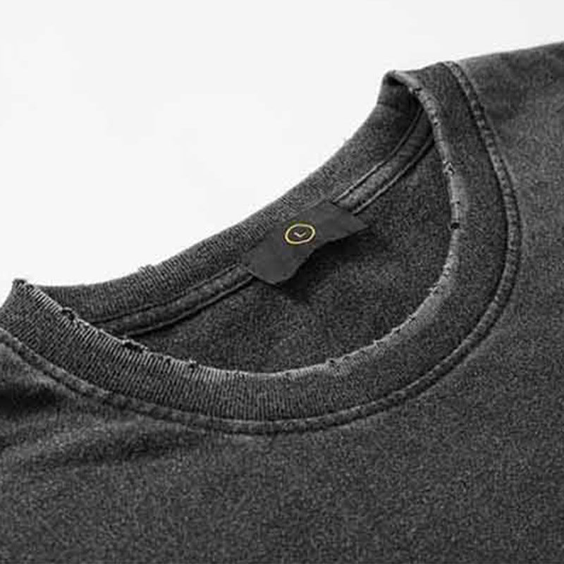 Cotton washed summer retro T-shirt rap men's and women's short sleeves