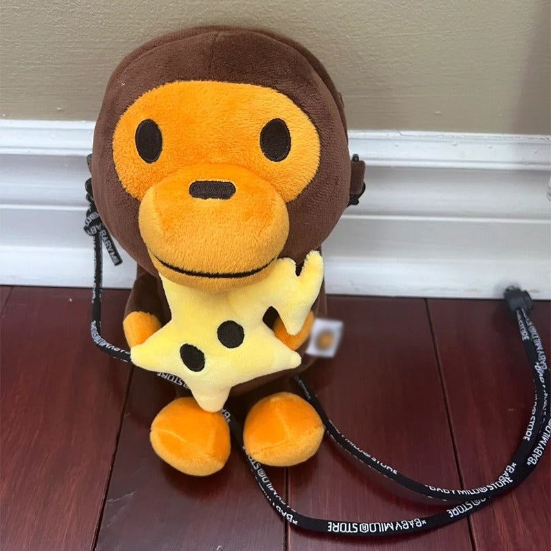 Children's monkey one shoulder oblique span small bag