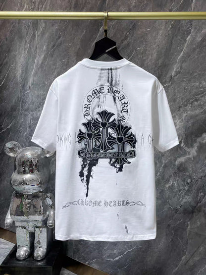 CHH Chrome Heart T Shirts Sanskrit Half Sleeve Crew Neck Short Sleeve Casual