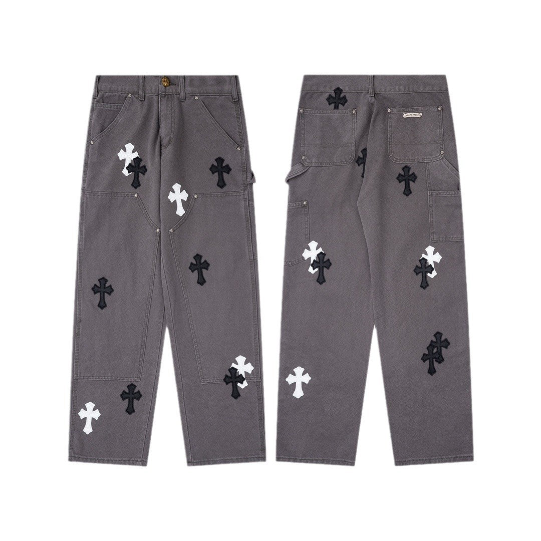 CHH Chrome Hearts Jeans Unisex Casual Loose Jeans