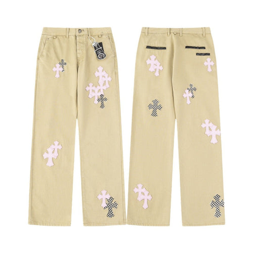 CHH Chrome Hearts Jeans Unisex Casual Loose Jeans