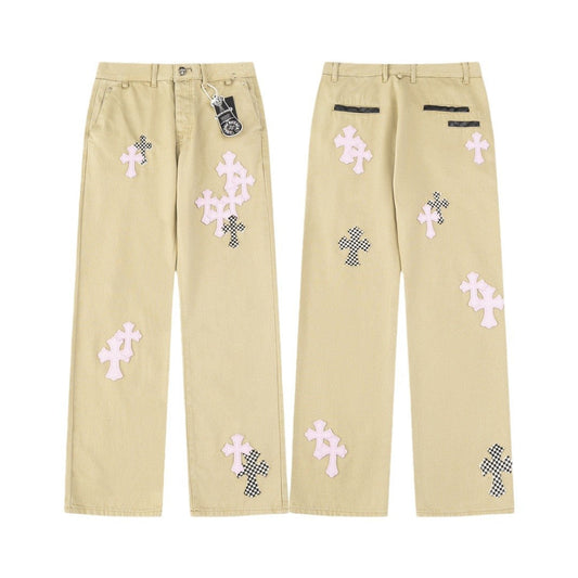 CHH Chrome Hearts Jeans Unisex Casual Loose Jeans