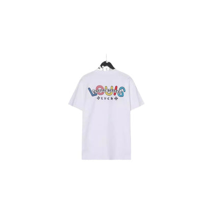 CHH Chrome Heart T Shirts Croix Cross Color Leather Printed Short Sleeve T-Shirt
