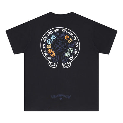 CHH Chrome Heart T Shirts Horseshoe Patch Embroidery Short Sleeve T-Shirt
