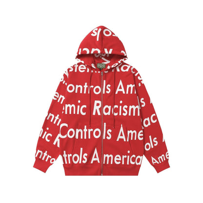Denim Tears Hoodie Alphabet Cardigan Hooded Sweater