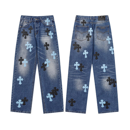 CHH Chrome Hearts Jeans Unisex Casual Loose Jeans