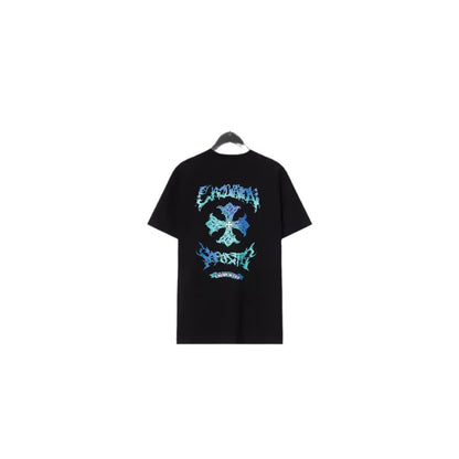 CHH Chrome Heart T Shirts Sanskrit Cross Print Embroidery Loose Short Sleeve T-Shirt
