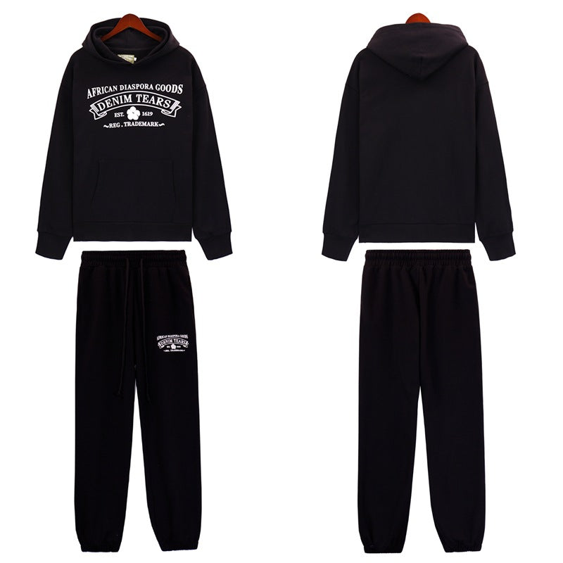 Denim Tears Outfit:Hoodie/Sweatpants (Separate Purchase Options) Casual Hooded Sweatshirt Sweatpants