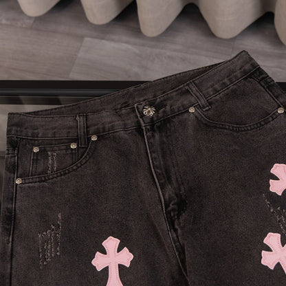 CHH Chrome Hearts Jeans Unisex Casual Loose Jeans