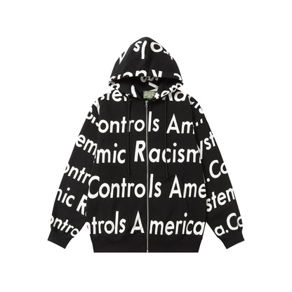 Denim Tears Hoodie Alphabet Cardigan Hooded Sweater