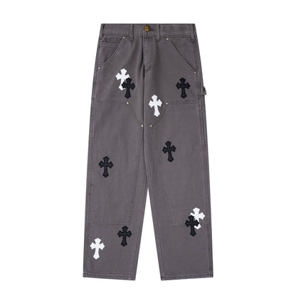 CHH Chrome Hearts Jeans Unisex Casual Loose Jeans