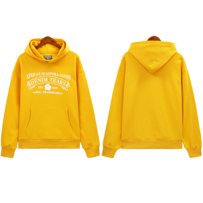 Denim Tears Outfit:Hoodie/Sweatpants (Separate Purchase Options) Puff Print Couple Loose Hooded Sweater
