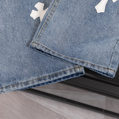 CHH Chrome Hearts Jeans Unisex Casual Loose Jeans