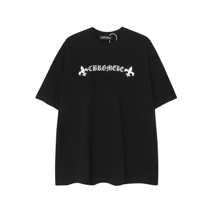 CHH Chrome Heart T Shirts Horseshoe Cross Old Retro Fashion Men's and Women's Short Sleeve T-Shirt