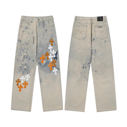 CHH Chrome Hearts Jeans Unisex Casual Loose Jeans