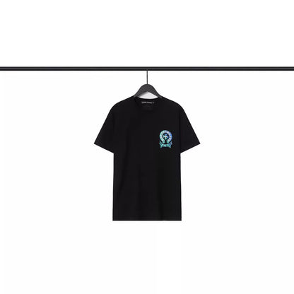 CHH Chrome Heart T Shirts Sanskrit Cross Print Embroidery Loose Short Sleeve T-Shirt