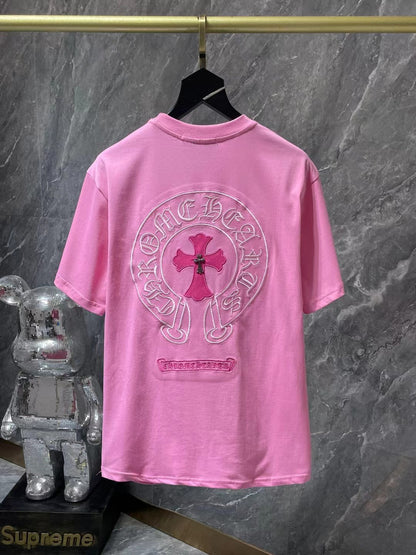 CHH Chrome Hearts T Shirts Embroidered Colored Classic Cross Horseshoe