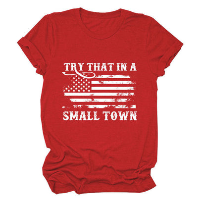 Casual crew neck women's T-shirt personalized printing fashion short sleeves