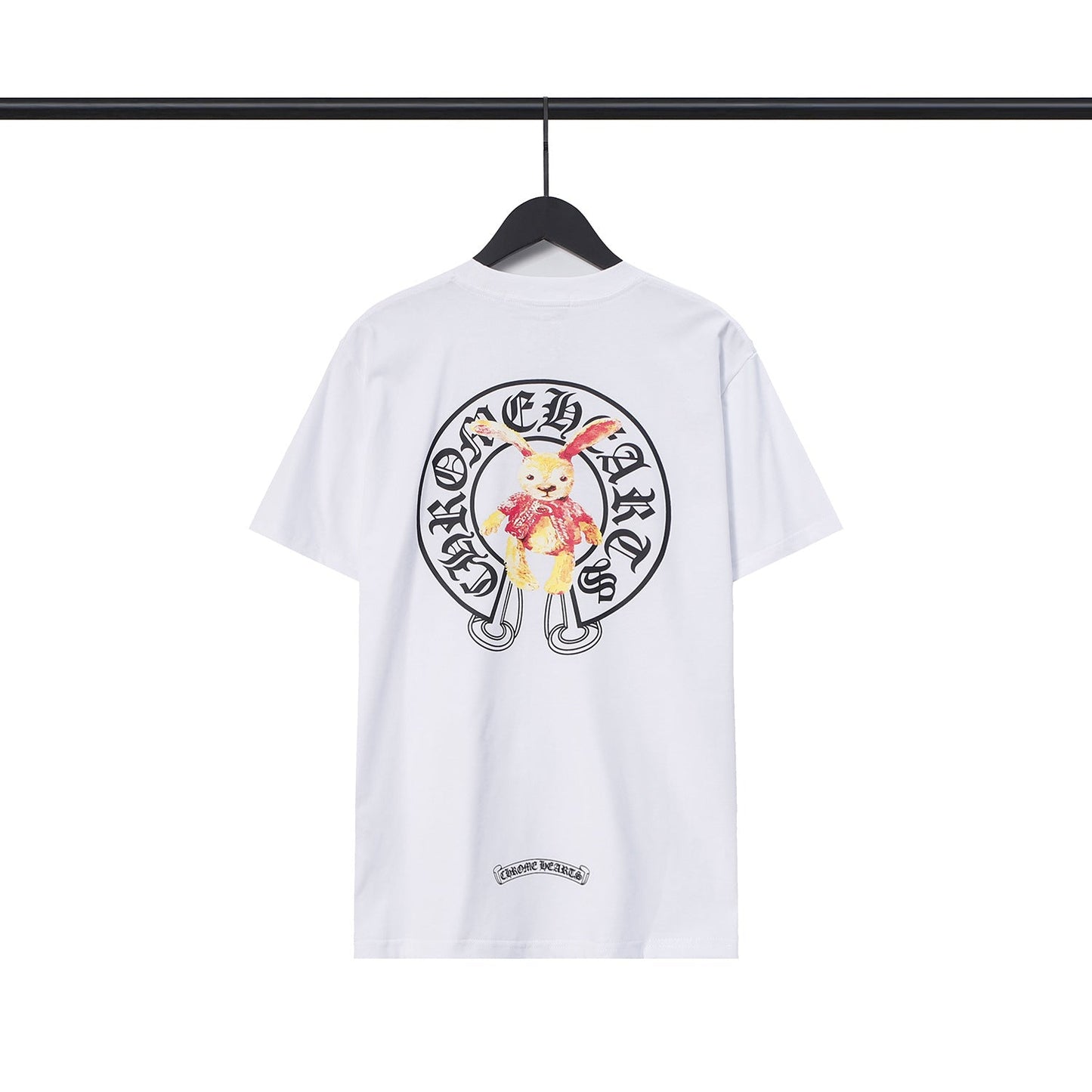 CHH Chrome Heart T Shirts Croix Cross Leather Printed Short Sleeve T-Shirt