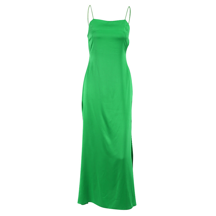 Corset Dress Summer Suspenders Ice Silk Imitation Silk Dress