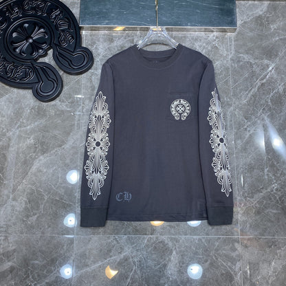 Chh Chrome Heart Long Sleeve Shirt Unisex Fashion Loose Long Sleeve Shirt