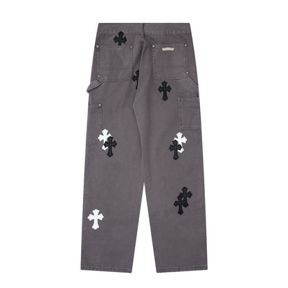 CHH Chrome Hearts Jeans Unisex Casual Loose Jeans