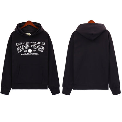 Denim Tears Outfit:Hoodie/Sweatpants (Separate Purchase Options) Casual Hooded Sweatshirt Sweatpants