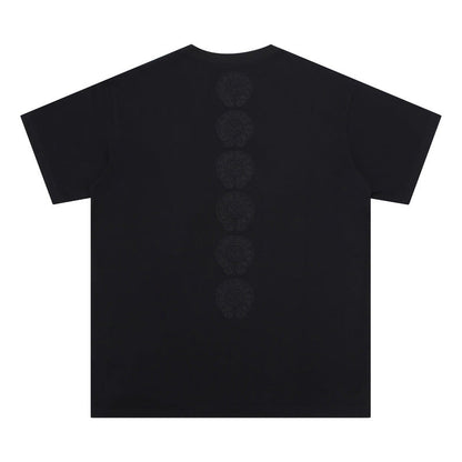 CHH Chrome Heart T Shirts Crowe Cross Print Short Sleeve T-Shirt Loose