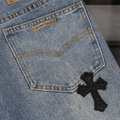 CHH Chrome Hearts Jeans Unisex Casual Loose Jeans