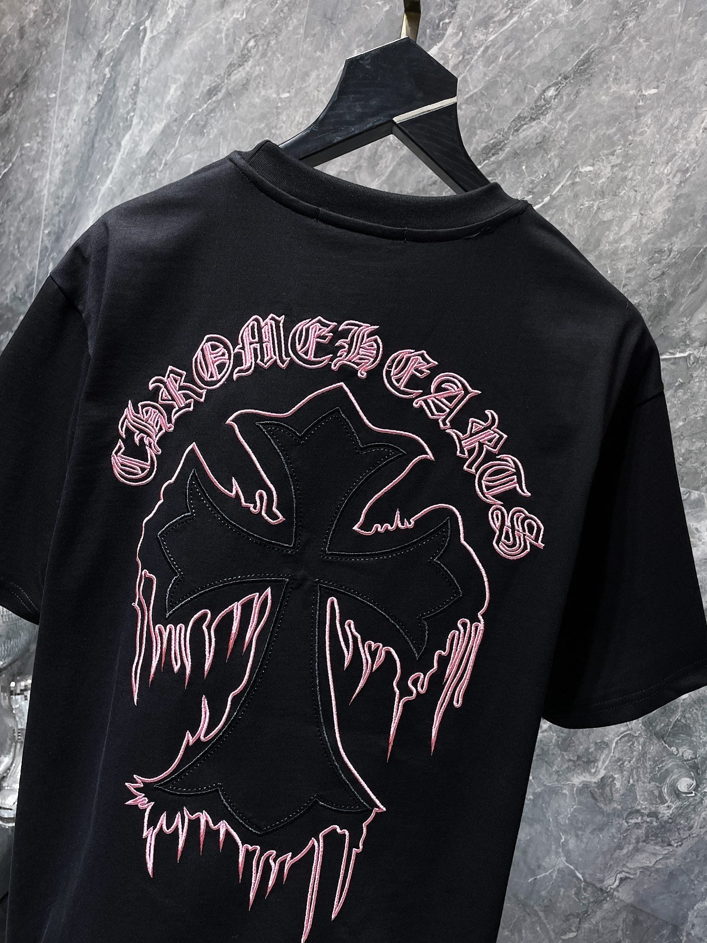 Chh Chrome Hearts T Shirts Summer Sanskrit Patch Embroidery Casual Sports Short Sleeve T-Shirt