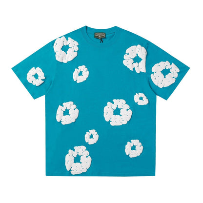 Denim Tears Outfit:T Shirt/Shorts (Separate Purchase Options) Puff Print Short Sleeve T-shirt Loose Couple Shorts Suit