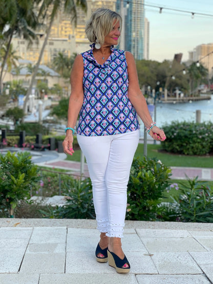 PINEAPPLE VACA SLEEVELESS RUFFLE